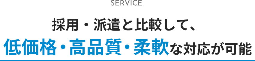 低価格・高品質・柔軟な対応